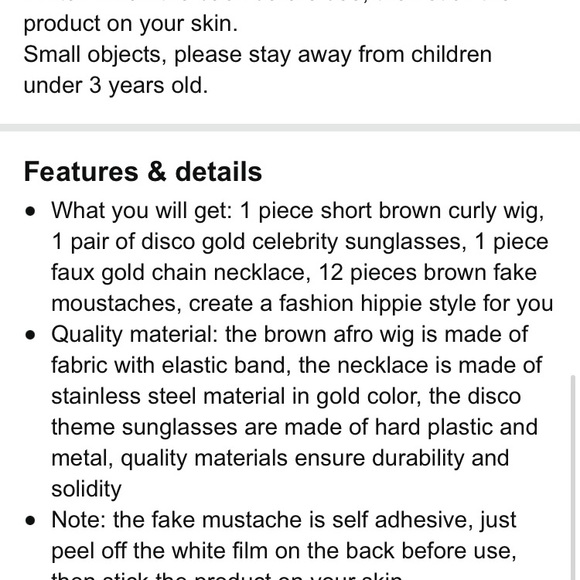 NWT Hippie Costume Disco Theme Party - Picture 9 of 9